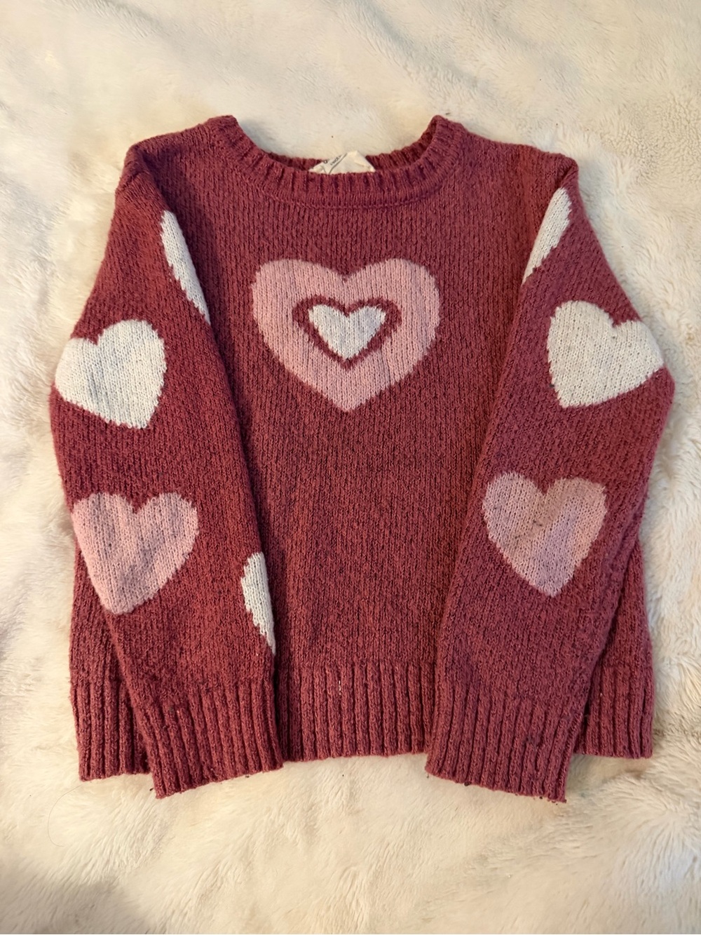 Amy Byer Girls Pink Heart Sweater Size 4